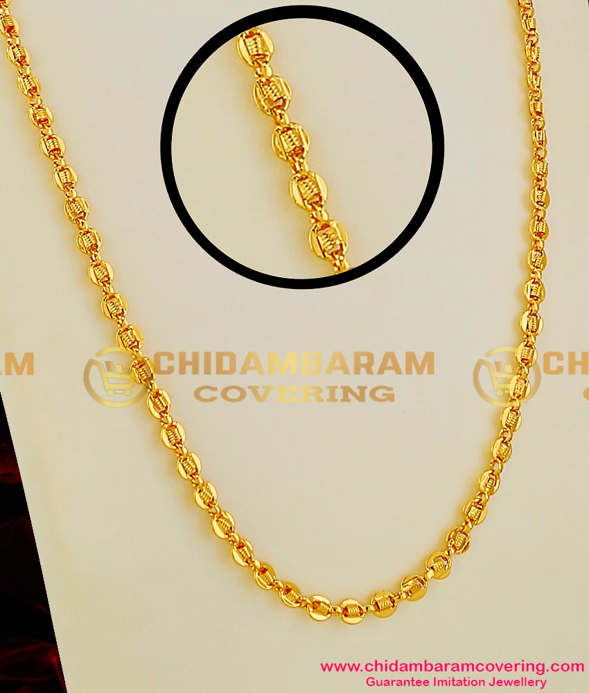 CHN016 - Thick Plate Interlocked Spring Design Long Chain Guarantee Jewellery Online