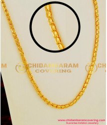 CHN020 – Yellow Gold Plated Kerala Petal Spring Chain Chidambaram Gold Covering Buy Online