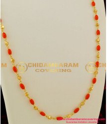 CHN034 - Gold Plated Coral Chain Design Daily Wear Online
