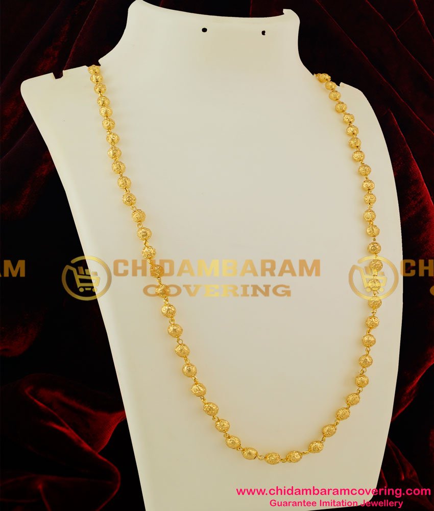 CHN036- Gold Plated Gold Beads Chain Design [Milagu Mani] Daily Wear Chain