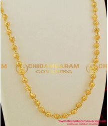 CHN036-LG - 30 Inches Long Gold Plated Gold Beads Chain Design [Milagu Mani] Daily Wear Chain