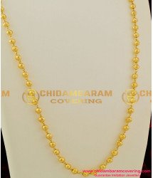 CHN037-LG - 30 Inches Long Gold Balls C - Cutting Gold Plated South Indian Chain Design Online