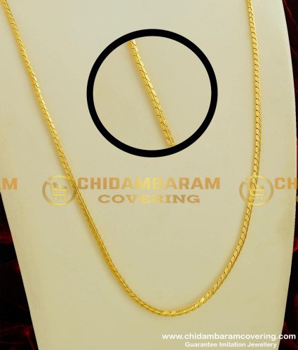 CHN065-LG - 30 Inches Daily Wear Shiny Thin Gold Chain Look Chain for Men and Women