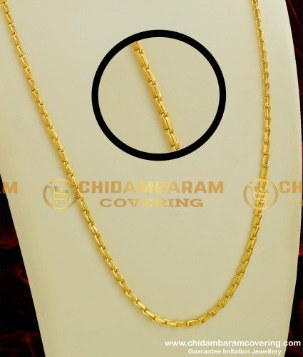 CHN066 - One Gram Wheat Chain Gold Design Plain Chain for Men and Women