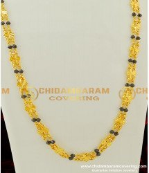 CHN068 - New Rettai Vadam Black Crystal Chain with Flower Design Connector Two Line Chain Online