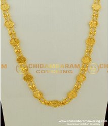 CHN075 - Traditional Gold Plated Lakshmi Kasu Mani Mala Chain Design Two Line Chain Shop Online