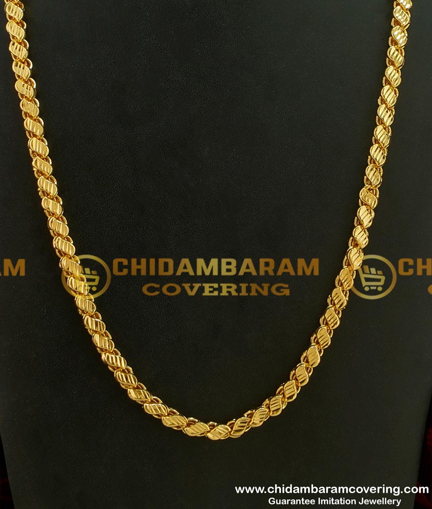 CHN083 - LG-30 Inches Long Chain Chidambaram Covering Gold Plated Grand Look Designer Cut Sundari Chain Design Online