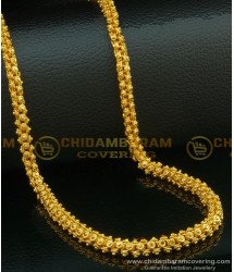 CHN088-LG - 30 Inches One Gram Gold Long Chain Thick Designer Wedding Gold Chain Design for Women