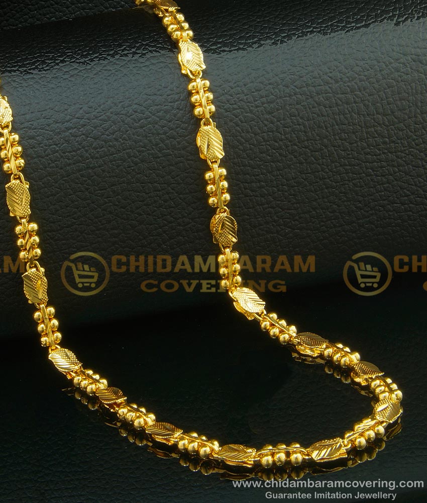 CHN095 - 24 Inches One Gram Gold Plated Party Wear Designer Chain for Girls