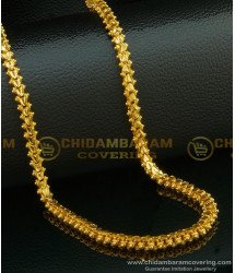 CHN101 - One Gram Gold Plated Long Chain Thick Heart Design Gold Chain Look Buy Online