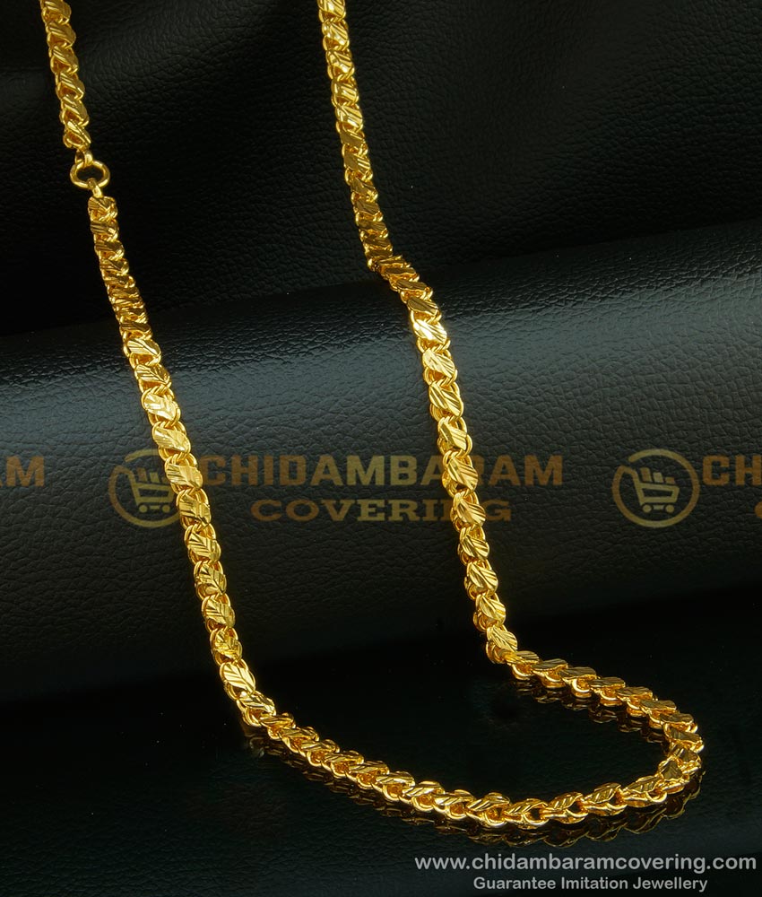 CHN103 - 24 Inches Stunning Gold Chidambaram Gold Plated Daily Wear Chain Collections Online Shopping 