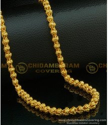 CHN107 - Latest Flower Design Balls Type Long Chain Thick Designer Gold Plated Chain for Ladies