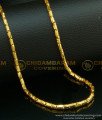 CHN108-Lg- 30 Inches Gold Plated Daily Wear Kushi Box Shiny Cutting Flexible Chain Online