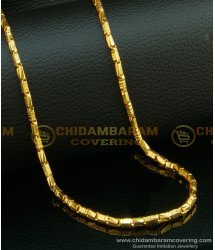 CHN108 - 24 Inches Gold Plated Daily Wear Kushi Box Shiny Cutting Flexible Chain Online