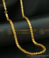 CHN115-Lg- 30 Inches Micro Gold Plated Heavy Leaf Cut Chain Design Broad Gold Chain for Wedding