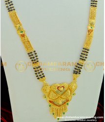 CHN120 - 30 Inches Forming Gold Designer Pendant with Traditional North Indian Mangalsutra of Women Hari Pethe  