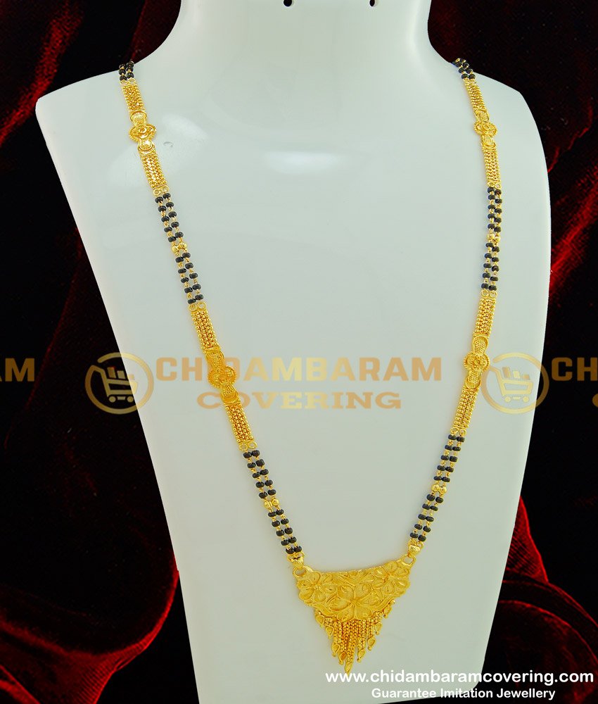 CHN121 - 30 Inches Real Gold Design Daily Wear Forming Gold Traditional North Indian Hindu Mangalsutra Online Shopping