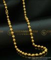 CHN122-LG - 30 Inches Long Traditional Light Weight Gold Balls C Cutting Gold Plated South Indian Chain Design Online