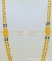 CHN133 - 30 Inches Long Mangalsutra One Gram Gold Mugappu With 2 Line Gold Karimani Chain Indian Jewellery 