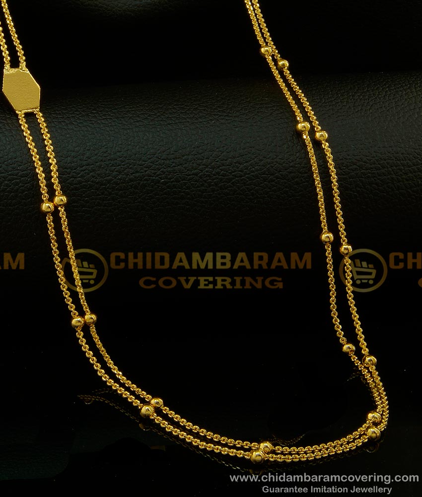 CHN150 - Rettai Vadam Light Weight Balls Chain Design Two Line Chain Shop Online