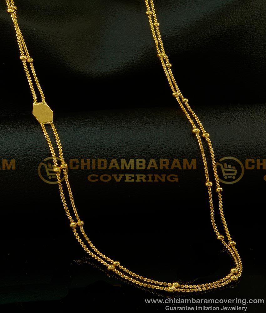 CHN150 - Rettai Vadam Light Weight Balls Chain Design Two Line Chain Shop Online