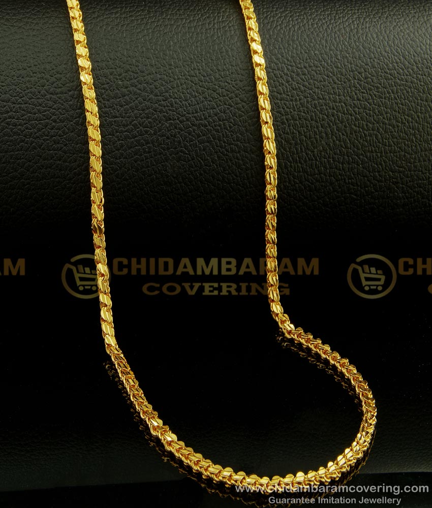 long chain, daily use chain, gold plated chain, one gram gold polish chain, chain design, gold covering chain with price, micro plated chain, simple chain,