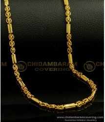 CHN050-XLG - 36 Inches Long Kerala Spring Flexible Long Chain Gold Plated Chain Online
