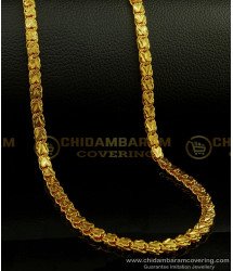 CHN164-XLG - 36 Inches Long Real Gold Pattern Thick Butterfly Design Guaranteed One Gram Gold Chain Online