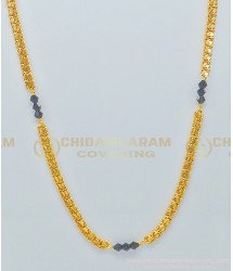 CHN170-LG - 30 Inches Long One Gram Gold Muslim Karukamani / Mangalsutra Single Line Heartin Chain with Black Crystal Chain Online