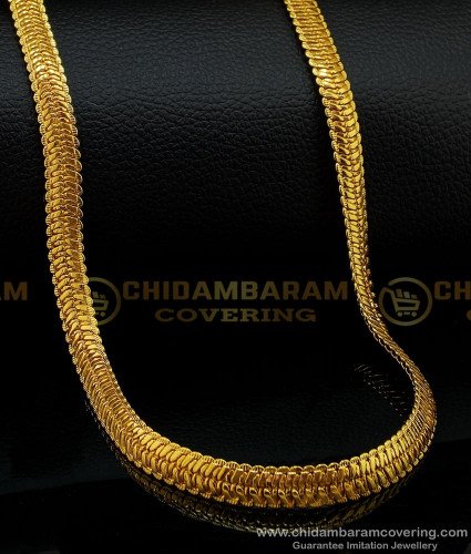 CHN171-Lg- 30 Inches Gold Plated Guaranteed Long Chain Heavy Thick Gold Chain Design Buy Online