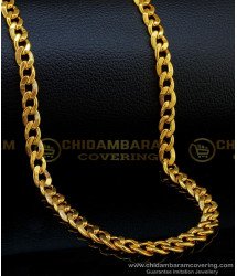 CHN173-Lg- 30 Inches Attractive Look Gold Design Flexible Daily Use Gold Plated Stylish Chain for Men 