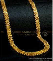 CHN176 - Latest Double Line Heart Design Broad Heavy Thick Designer Gold Plated Chain Online 