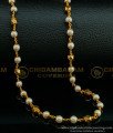 pearl mala, pearl with gold ball chain, 