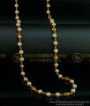pearl mala, pearl with gold ball chain, 