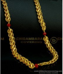CHN208 - One Gram Gold Plated New Pattern Red Crystal Designer Broad Chain Buy Online
