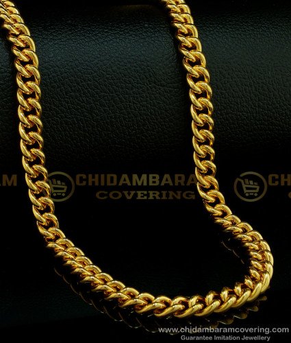 CHN212-LG - 30 Inches Buy Gold Plated Chain for Men Gold Look Guaranteed Long Chain Online