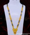 CHN216 - 30 Inches Gold Forming 3 Line Daily Wear Long Black Beads Mangalsutra Online