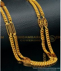 CHN222 - Traditional Gold Plated Daily Use Double Line Gold Chain Designs for Women 