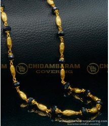 CHN224 - Traditional One Gram Gold Daily Use Black Crystal Beads Chain Online
