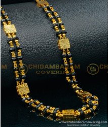 CHN227 - New Black Crystal Chain with Box Mugappu Design Connector Two Line Chain Online