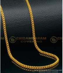 CHN230 - 24 Inches Simple Light Weight One Gram Gold Long Chain Designs for Regular Use  