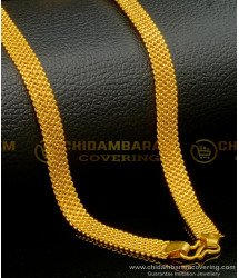 CHN238-LG - 30 Inches Long One Gram Gold Daily Wear Broad Gold Chain for Men 