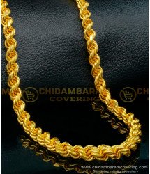 CHN240 - 24 Inch South Indian Thirumangalyam Over Thick Thali Kodi Gold Rope Chain Design Online