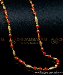 CHN254 - Traditional Pavalam Chain Models Imitation Coral Jewellery Online Shopping