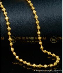 CHN258 - Traditional Gold Ball Chain Milagu Mani Mala Long Chain for Women