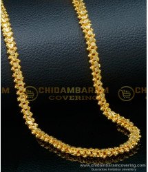 CHN267-XLG - 36 Inches Gold Plated Jewellery Heart Model Neck Chain Designs for Ladies