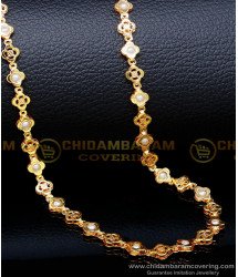 CHN273 - Trendy Pattern 1 Gram Gold Plated Beads Chain for Ladies