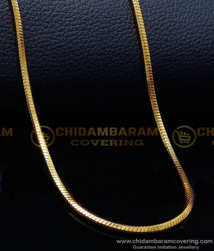 CHN299 - Trendy Shiny Gold Design Long Box Chain Design Online