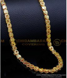 CHN300 - 30 Inches Long Heart Design Daily Use 1 Gram Gold Chain