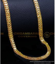 CHN301 - 30 Inches Latest Double Side Heart Design Gold Plated Chain
